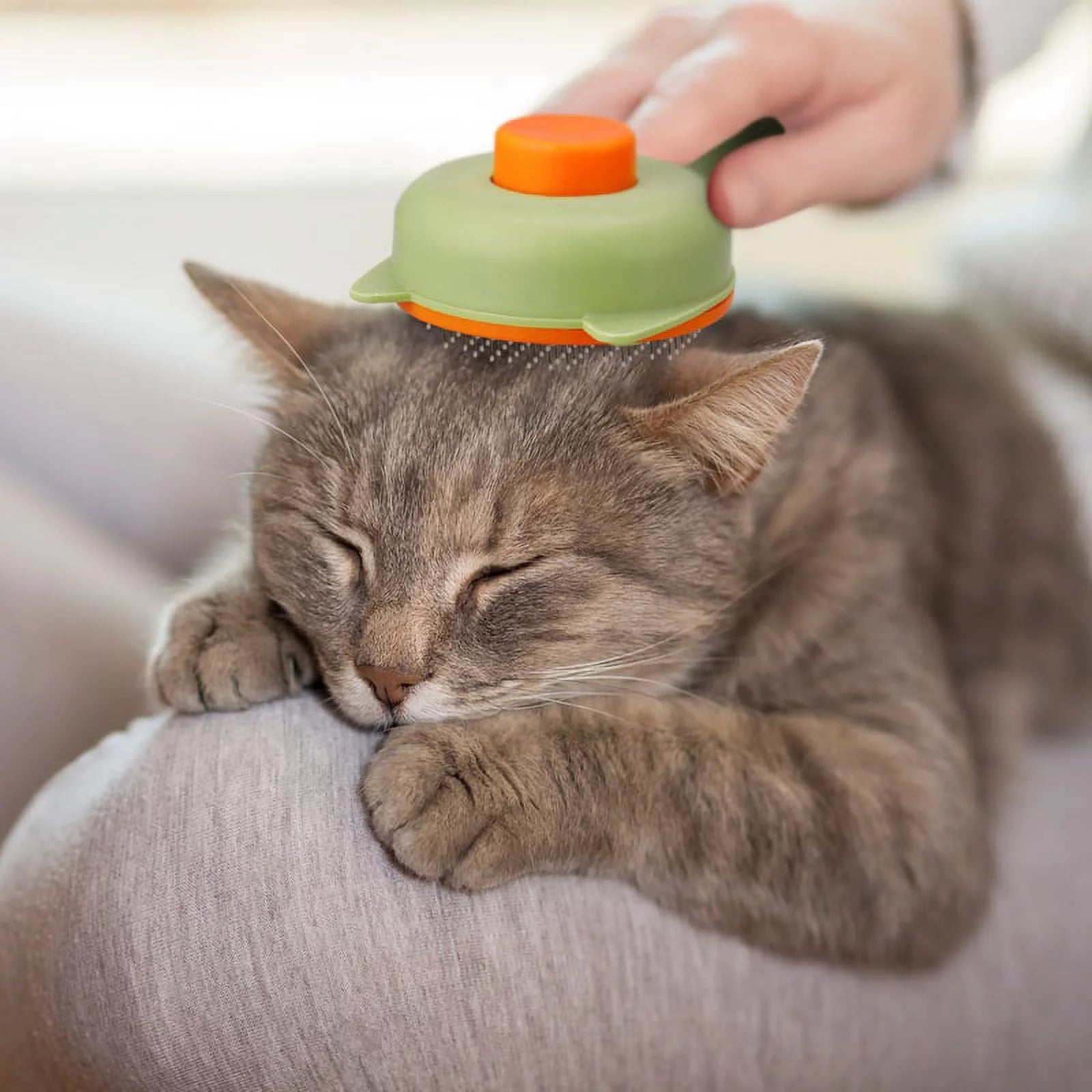 Effortless Grooming with 2 Pcs Self-Cleaning Cat Brush Set - Pet Brush for Cats, Dogs, and Rabbits (Pink & Green)