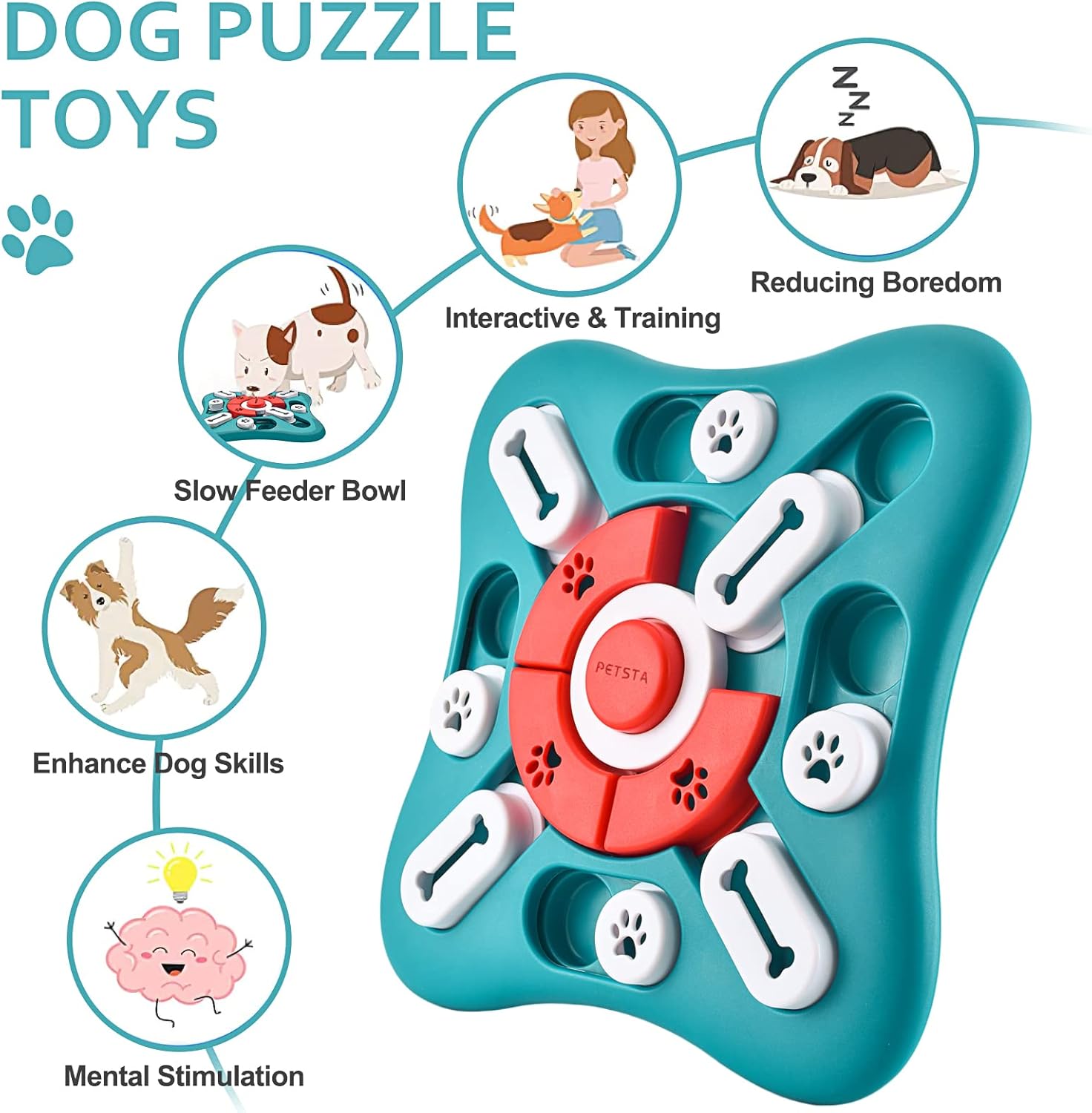 Engage Your Pup with the SmartyPaws Level2-UFO Interactive Puzzle – A Fun and Stimulating Slow Feeder for Dogs of All Breeds