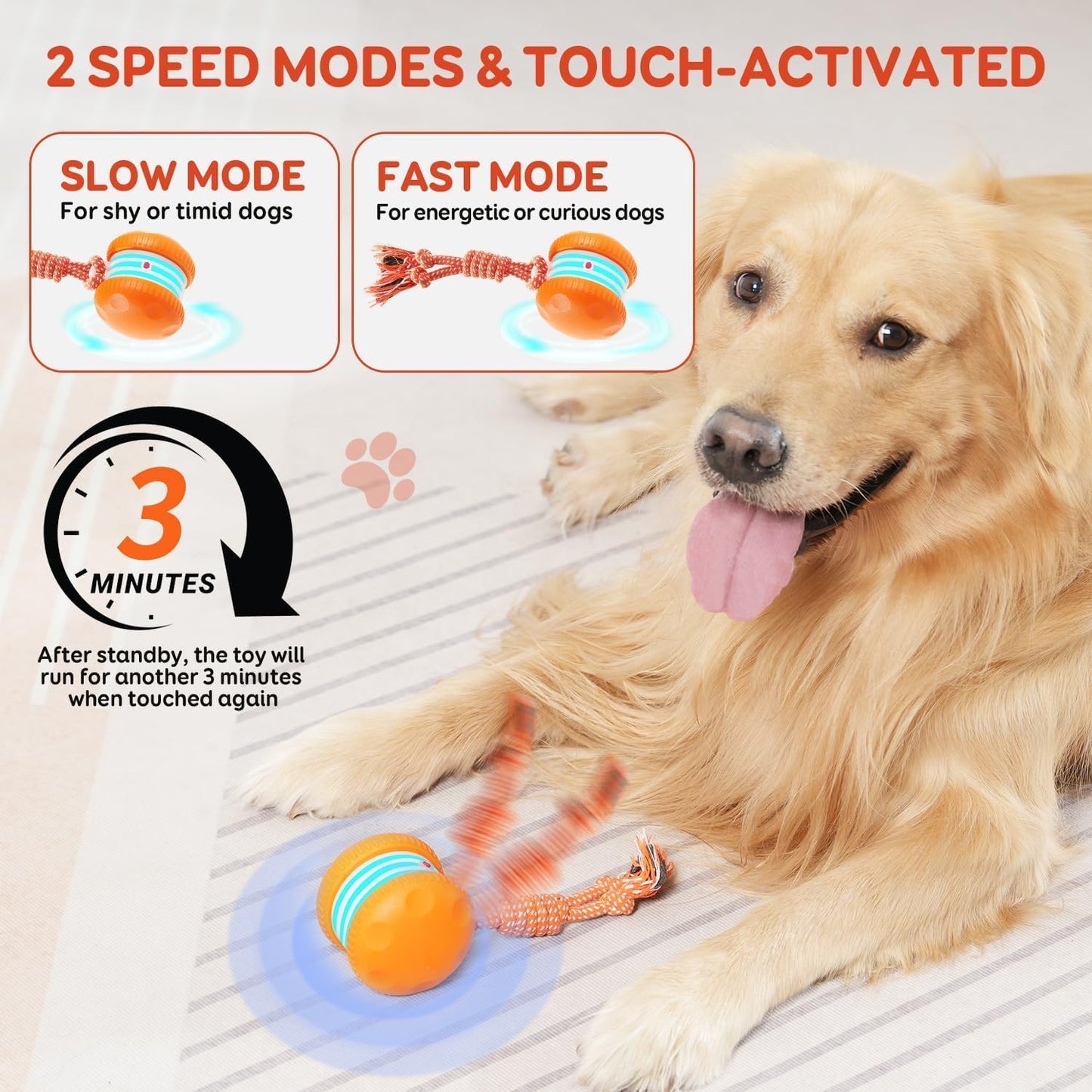 Chase & Play Interactive Dog Ball - Engaging Smart Motion Toy for Dogs, Puppies & Cats