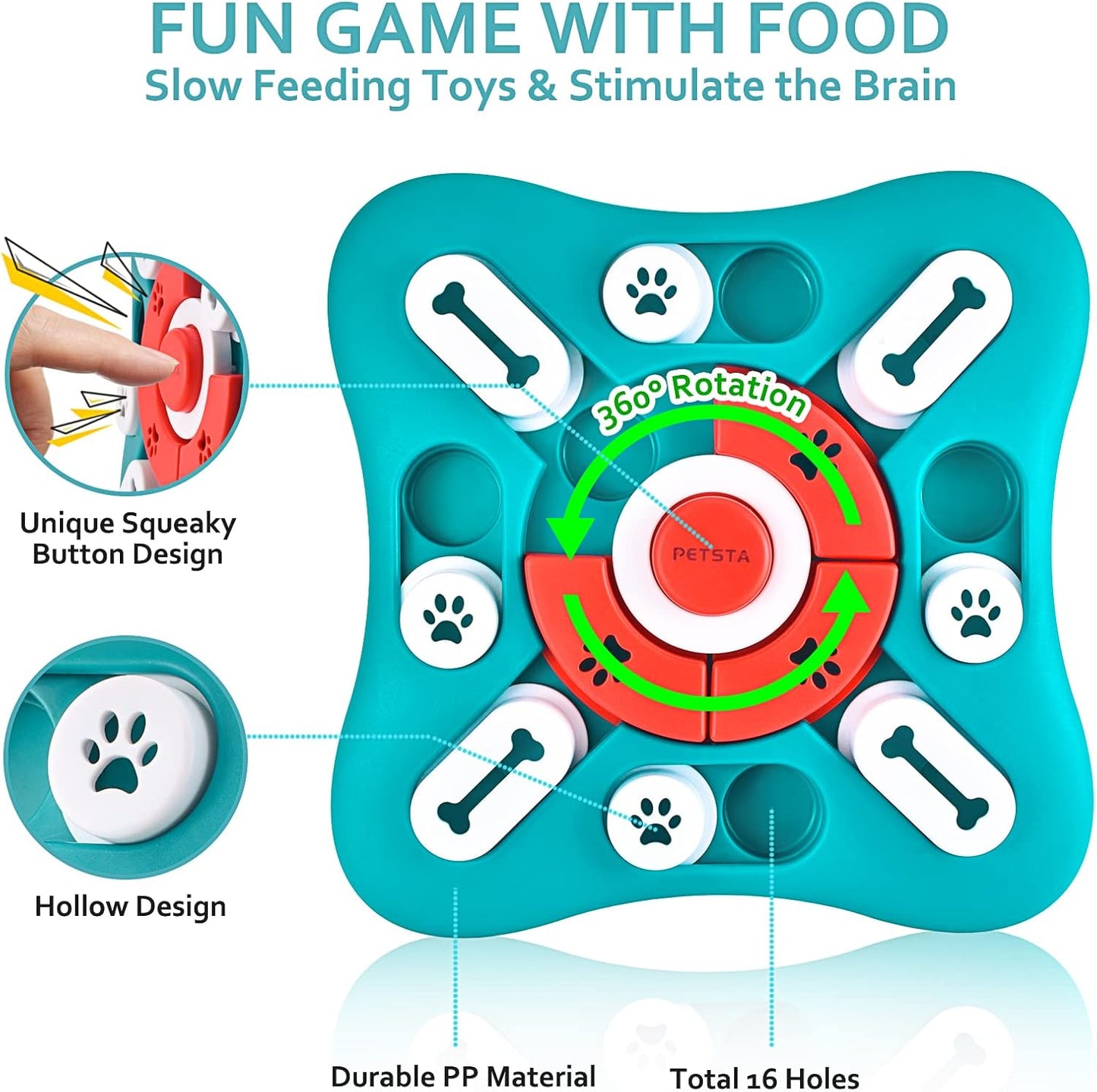 Engage Your Pup with the SmartyPaws Level2-UFO Interactive Puzzle – A Fun and Stimulating Slow Feeder for Dogs of All Breeds