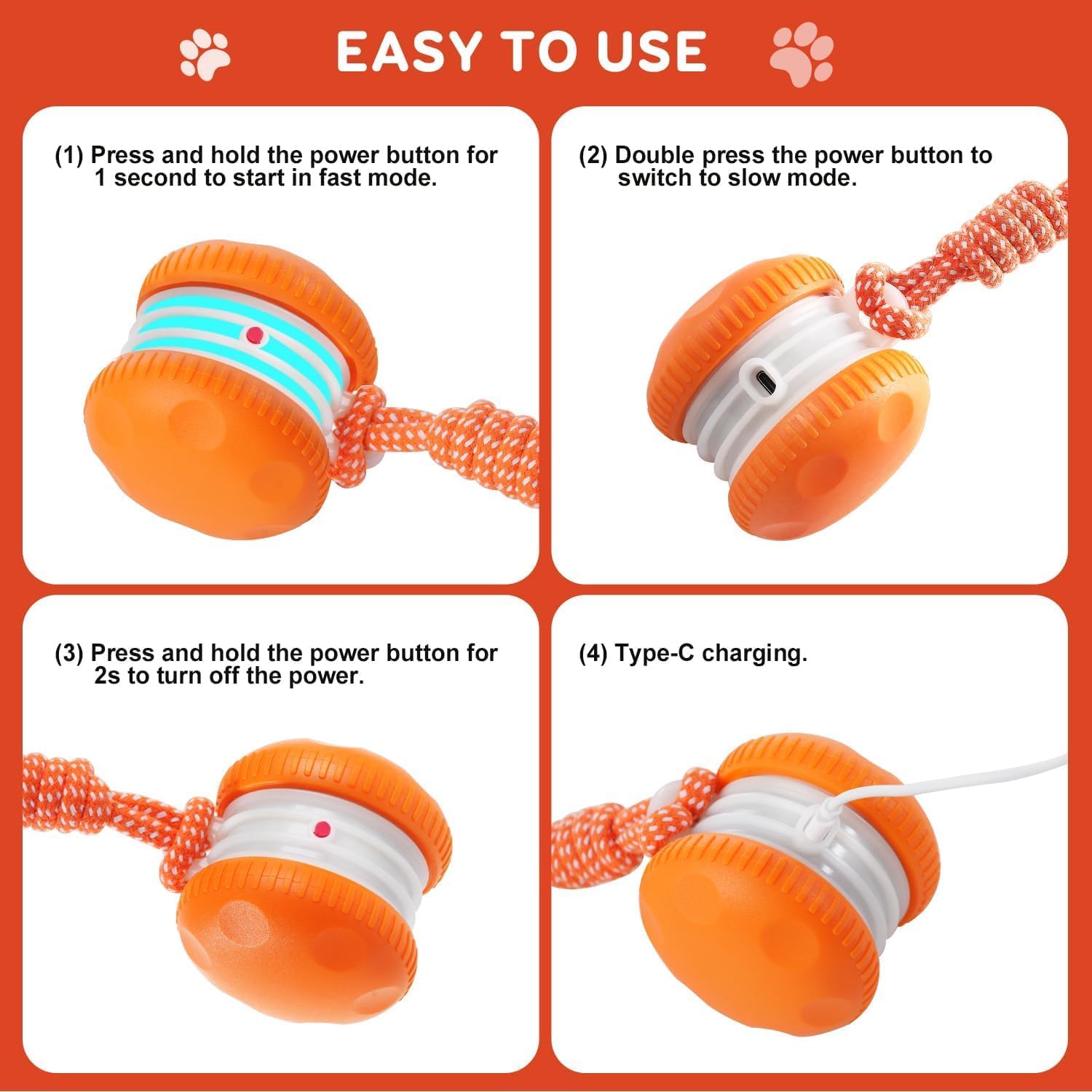 Chase & Play Interactive Dog Ball - Engaging Smart Motion Toy for Dogs, Puppies & Cats