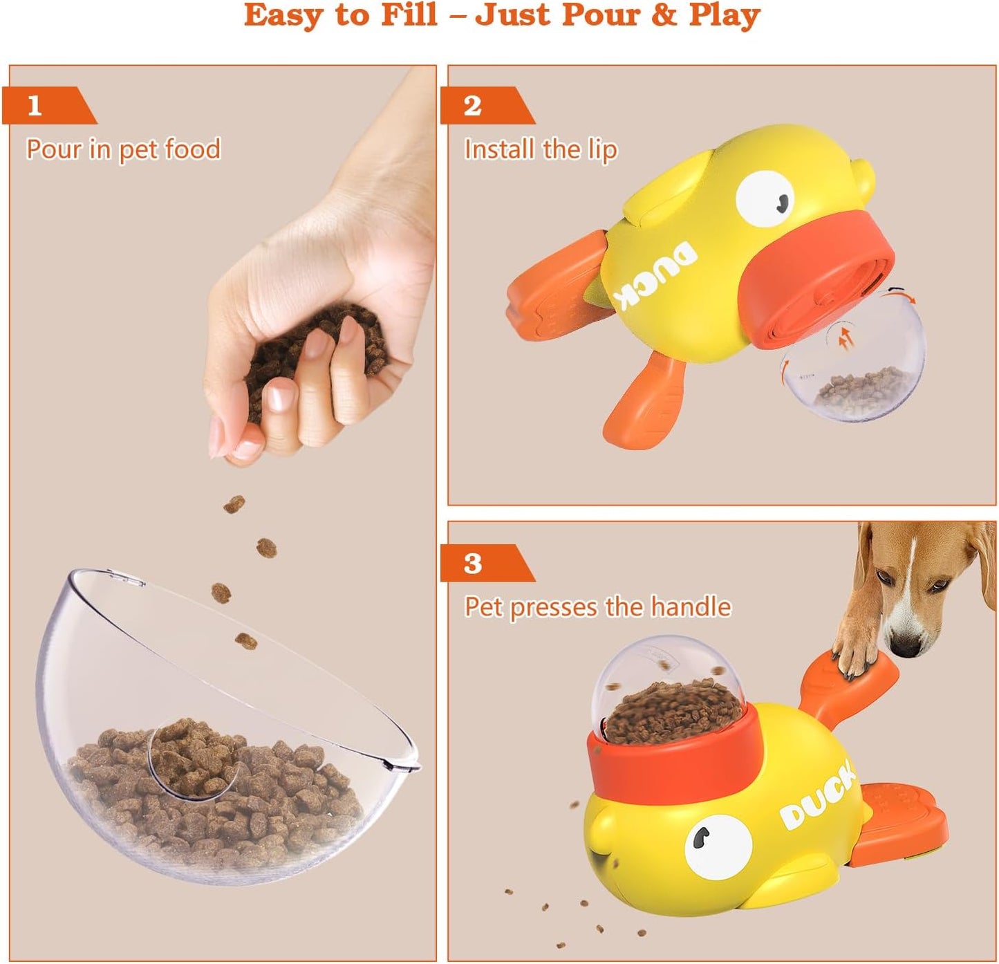 Engaging Duck-Shaped Dog Puzzle Treat Dispenser for Fun and Healthy Feeding