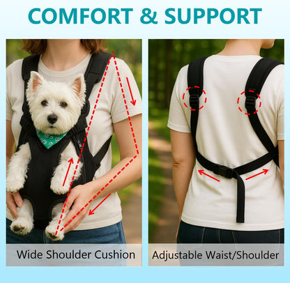 Ultimate Comfort Adjustable Dog Carrier Backpack - Your Perfect Companion for Outdoor Adventures with Your Furry Friend