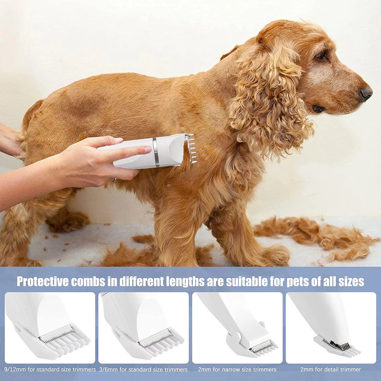 Ultimate Professional Dog Grooming Kit: Rechargeable Low Noise Cordless Clippers with Adjustable Trimmer Heads for Effortless Pet Grooming
